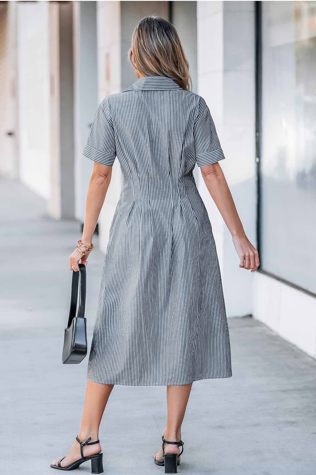 The City Girl Striped Midi Dress