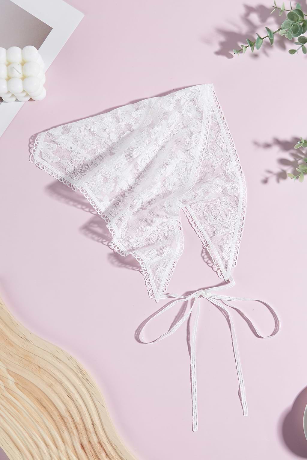 Ethereal Lace White Head Scarf