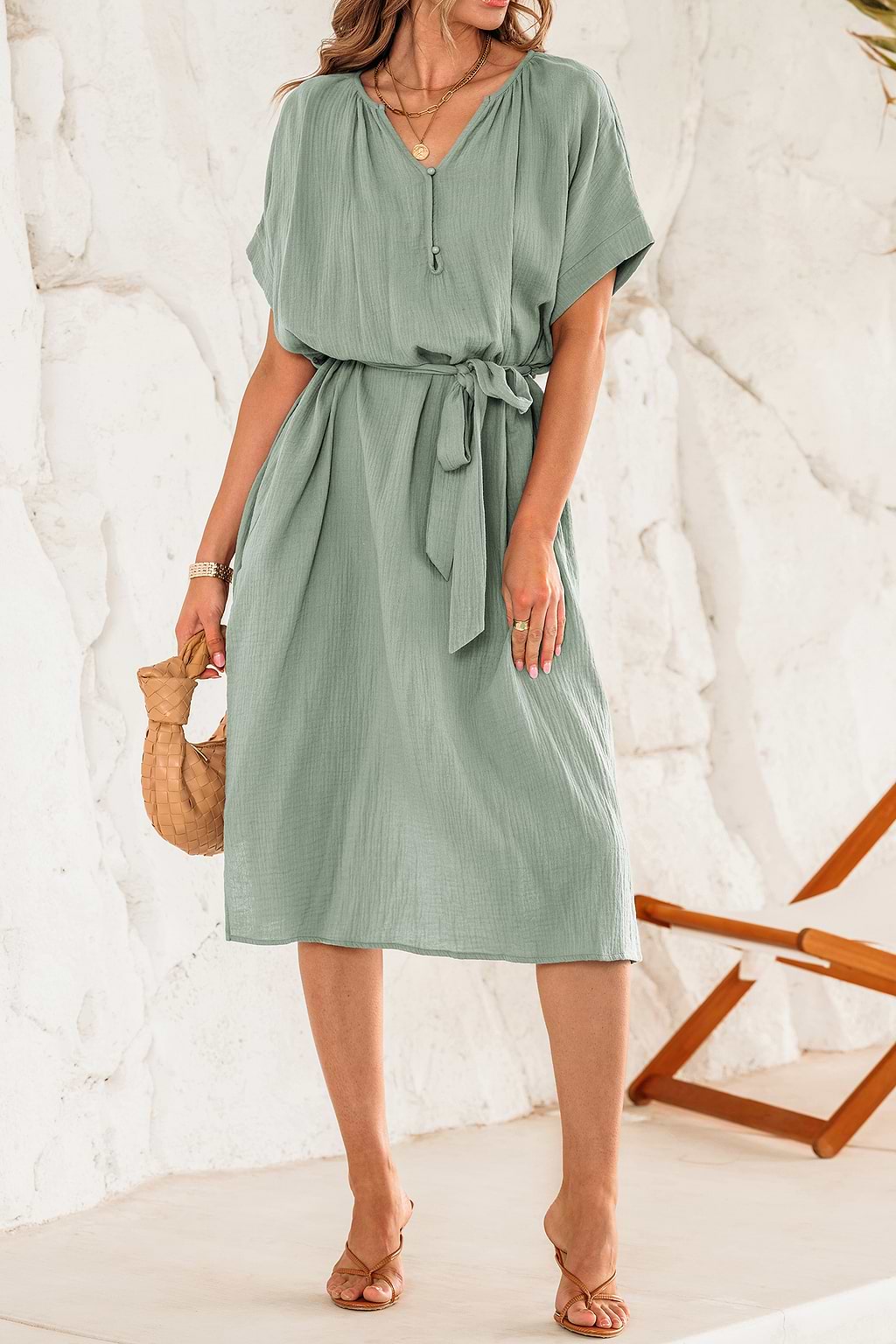 Cottage Dreams Sage Midi Dress
