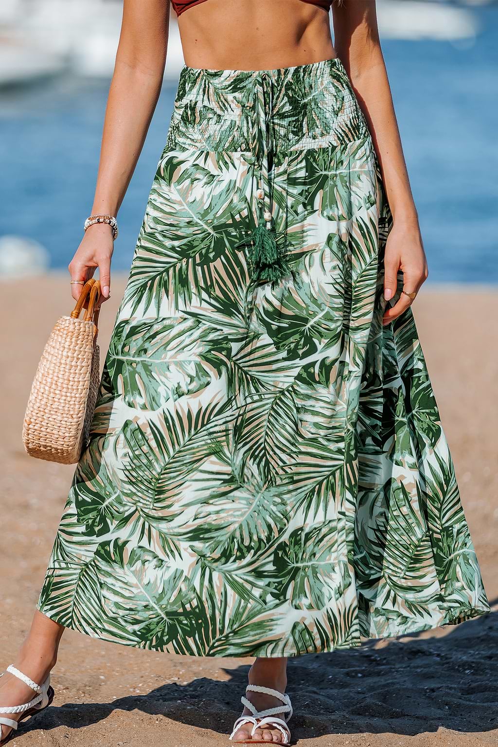 Palms in the Wind Tropical Cover-Up Midi Skirt