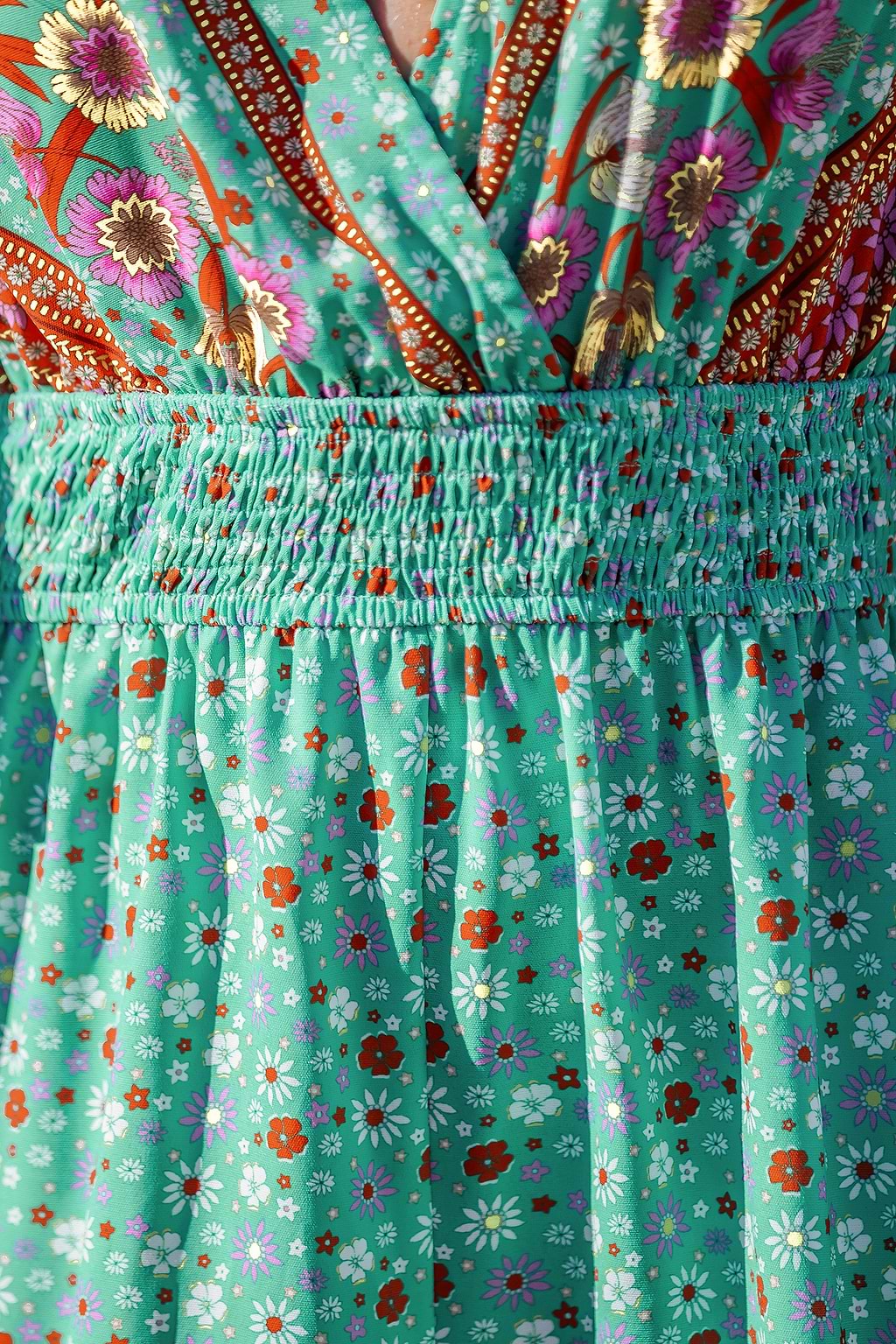 Combinaison florale paisley à col plongeant