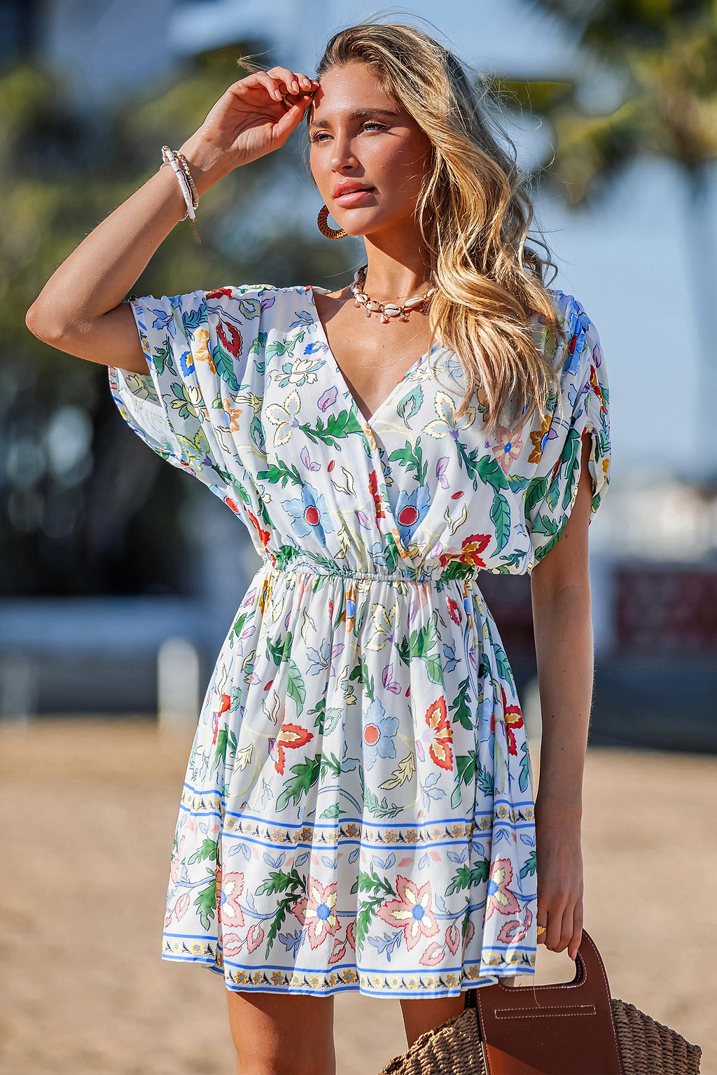 Vibrant Vibes Floral Cover-Up Mini Dress