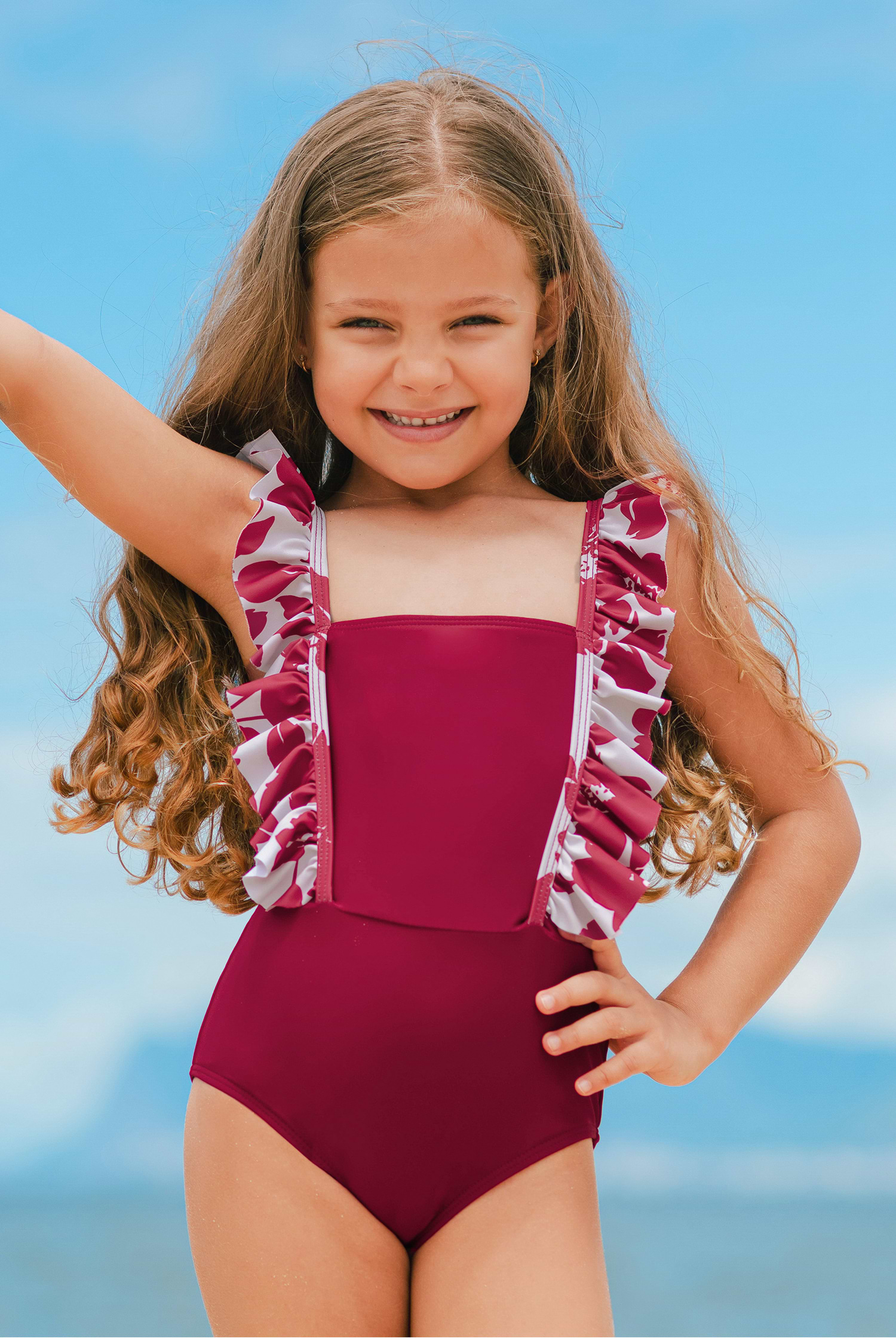 【CUPSHE】 ミニロンパー Cornflower Blue Tankini Top & Gingham Bottoms Set