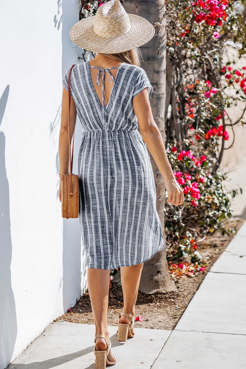Take It Easy Striped Midi Dress