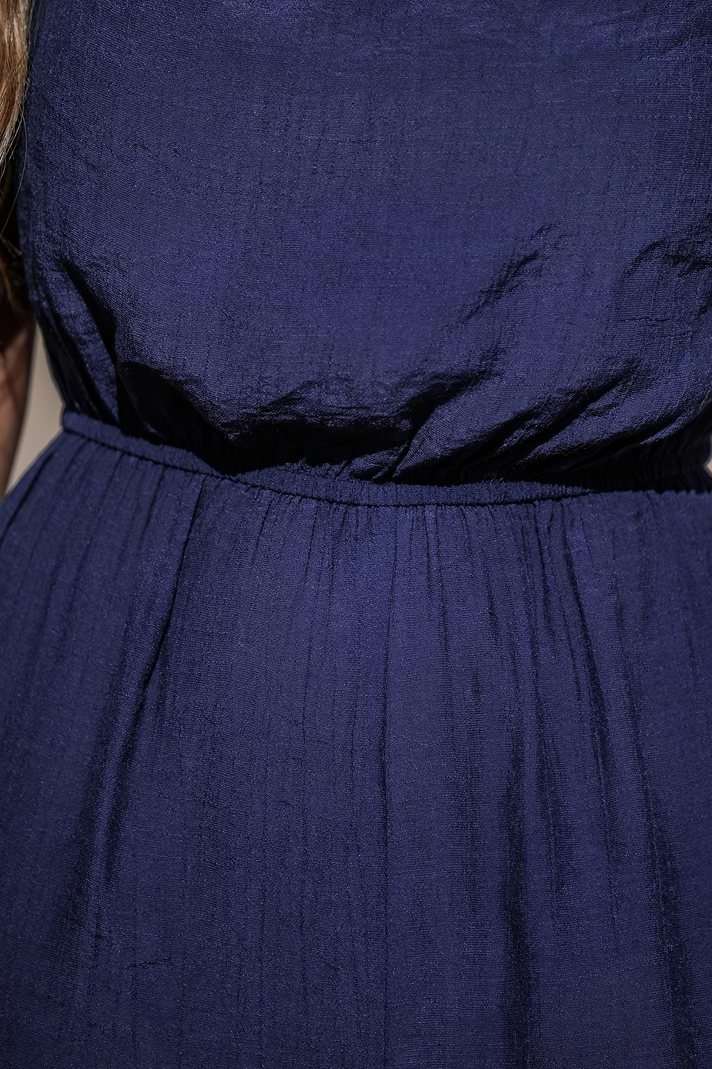 Blauer Strand-Jumpsuit mit elastischer Taille