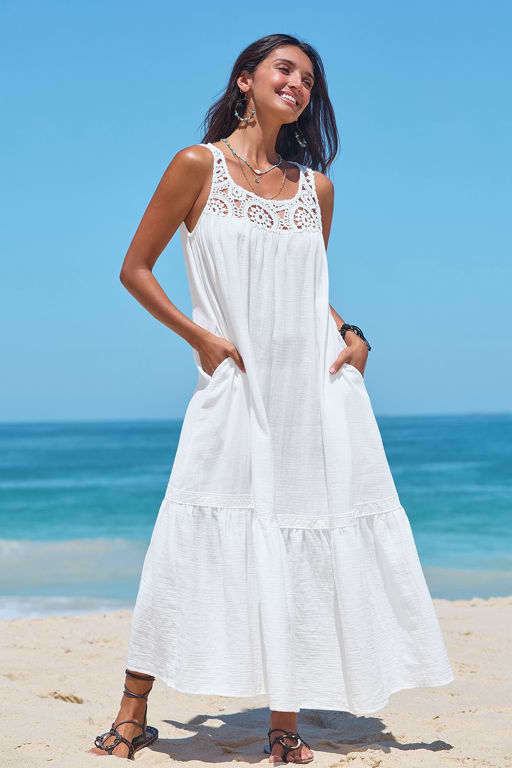 Pure Sands White Cover-Up Maxi Dress