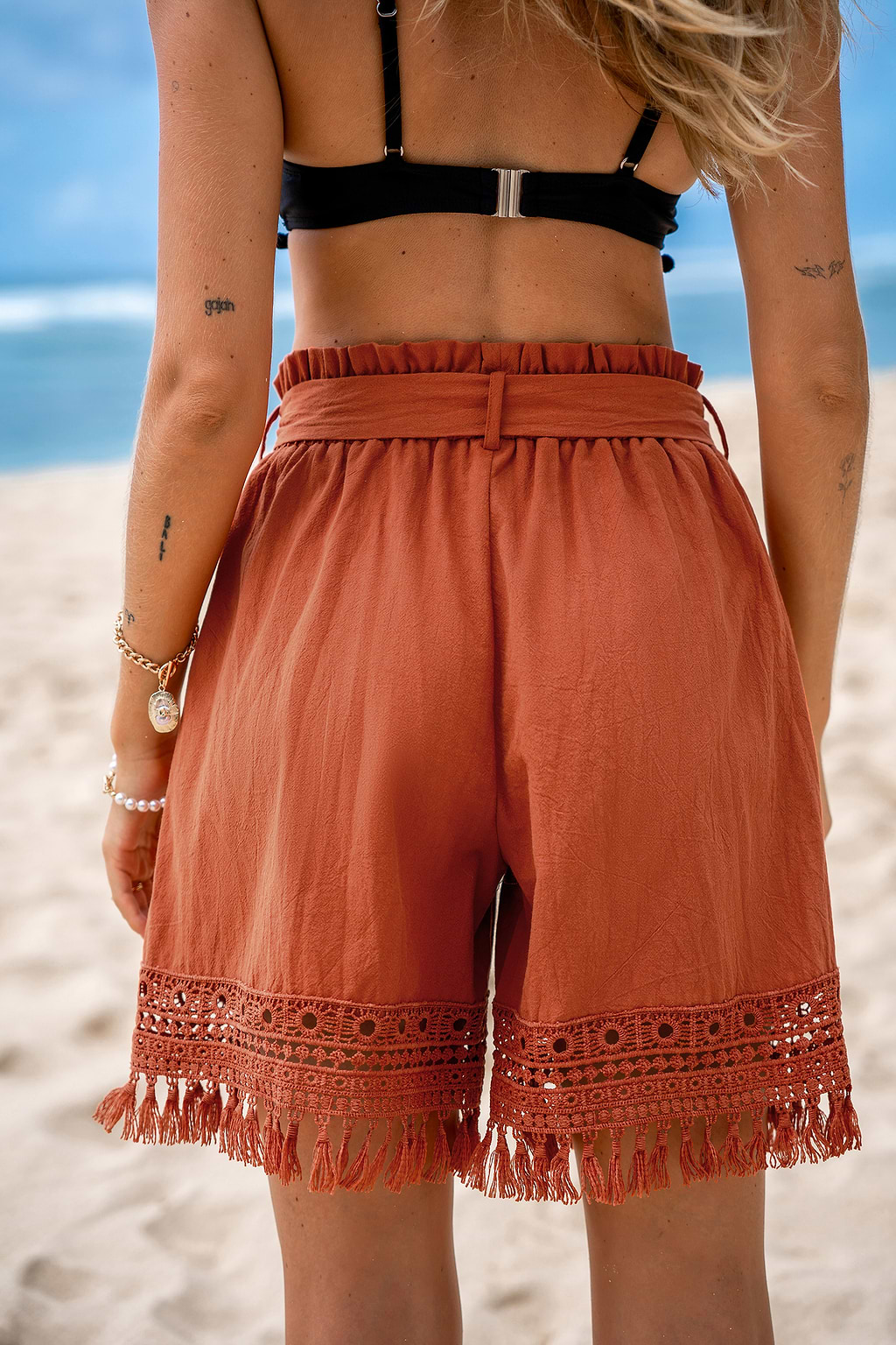 Flaming Skies Orange Cover-Up Shorts