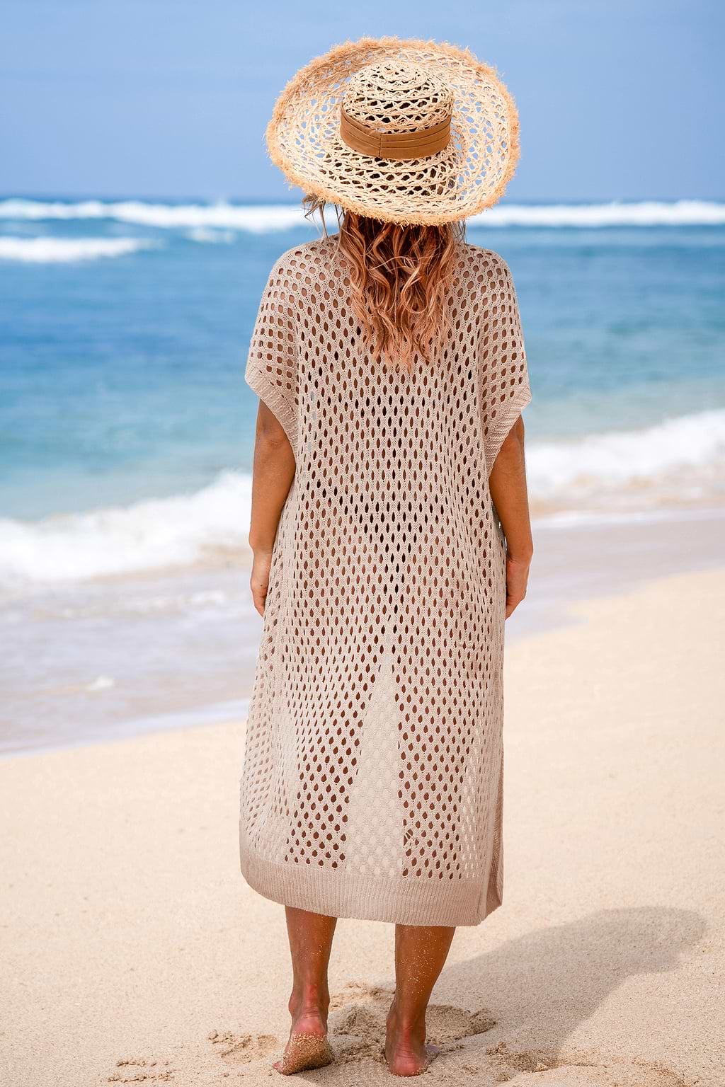 California Sands Beige Cover-Up Kimono