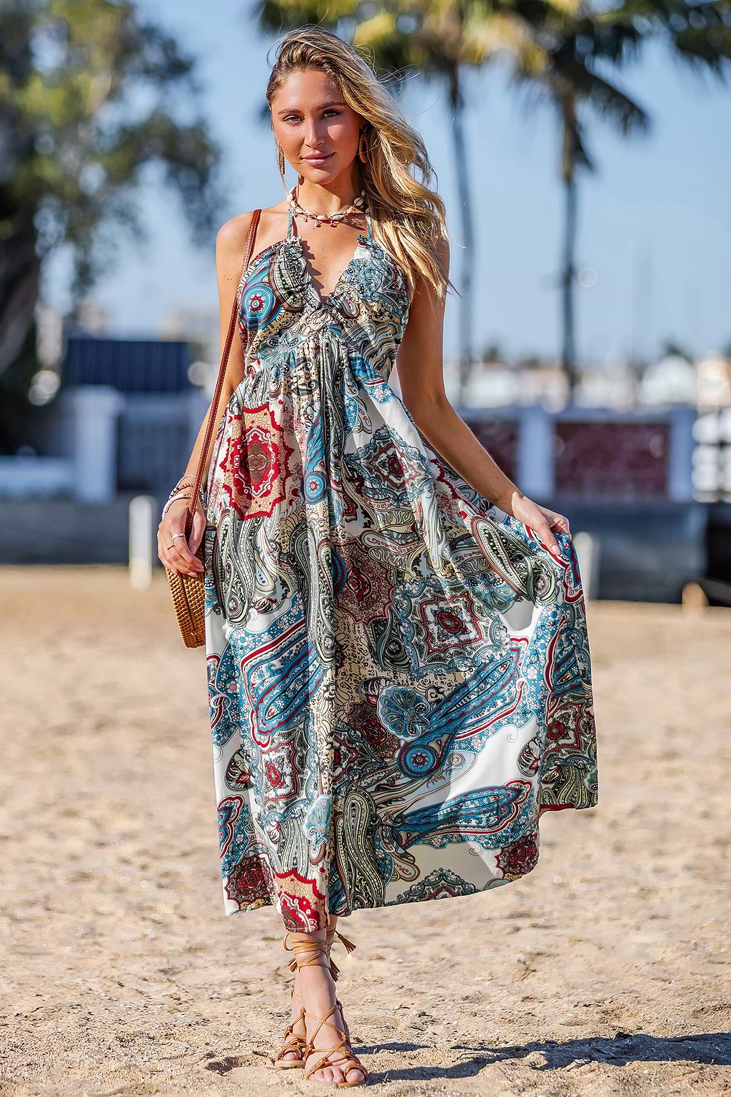 Robe paisley sans manches