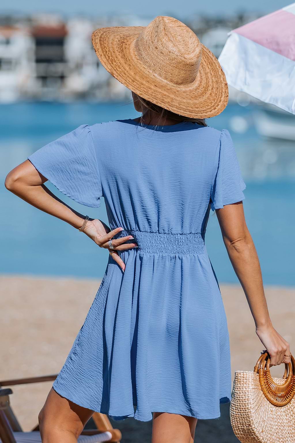 Hydrangea Garden Blue Mini Dress