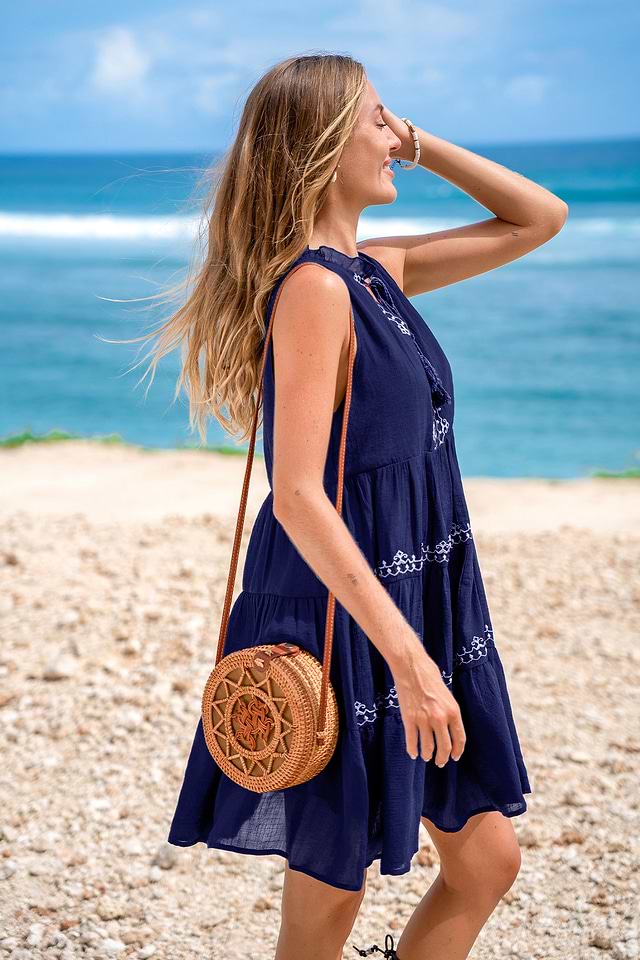 Desert Moon Blue Mini Dress Desert Moon Blue Mini Dress