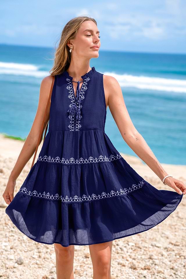desert blue dress THE ANGEL CHIFFON MIDI DRESS IN BLUE main image 1