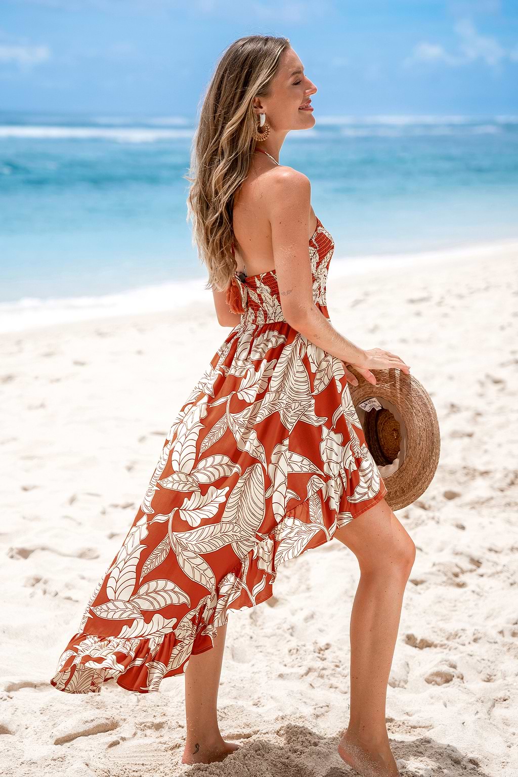 Hawaiian Shores Floral Cover-Up Mini Dress