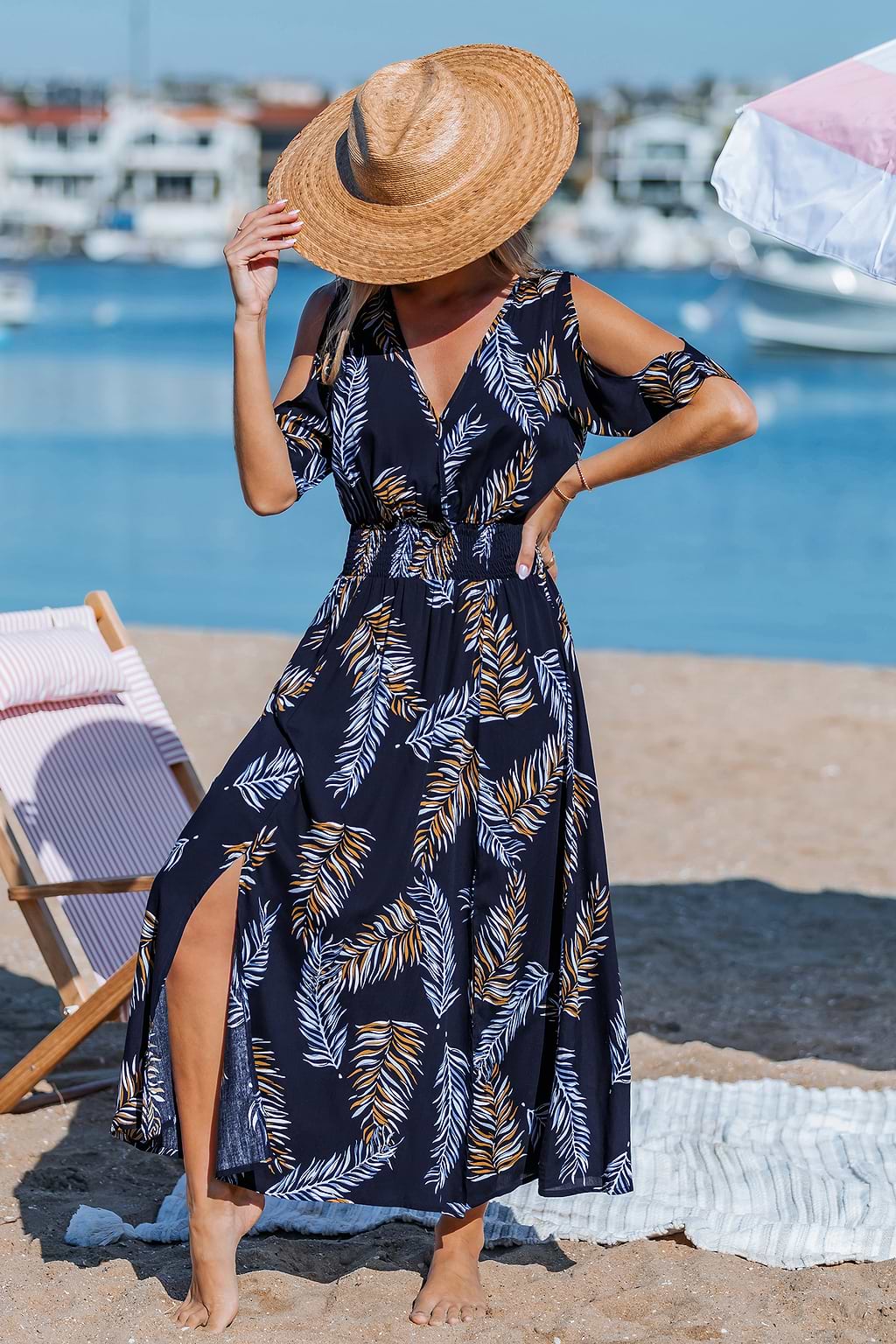 Coconut Mirage Tropical Midi Dress