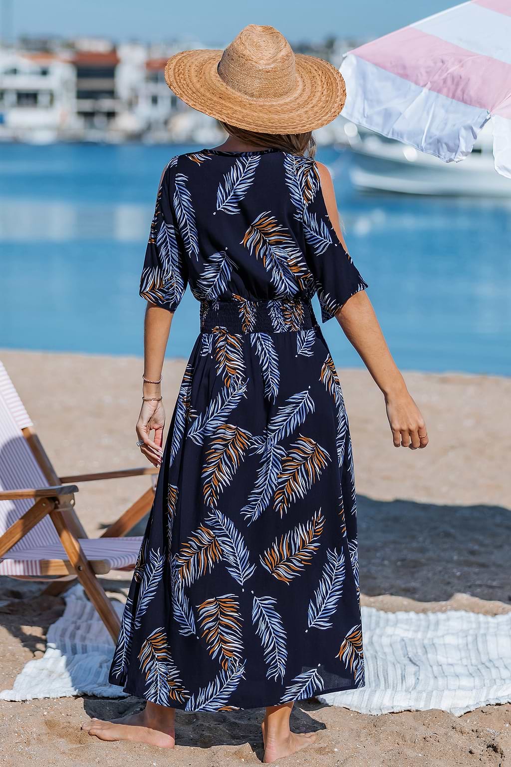 Coconut Mirage Tropical Midi Dress