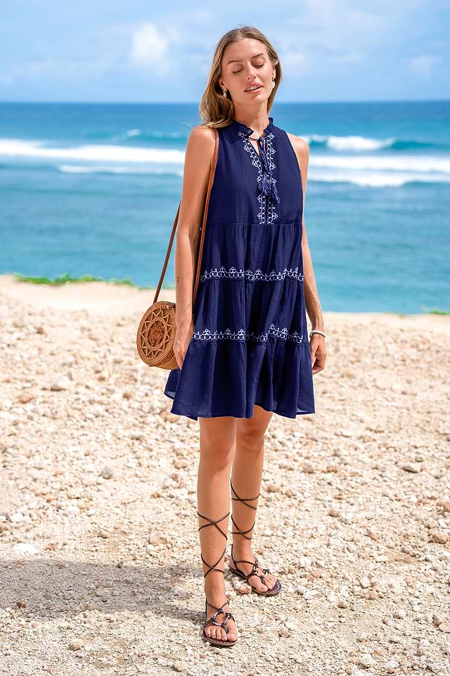 Desert Moon Blue Mini Dress