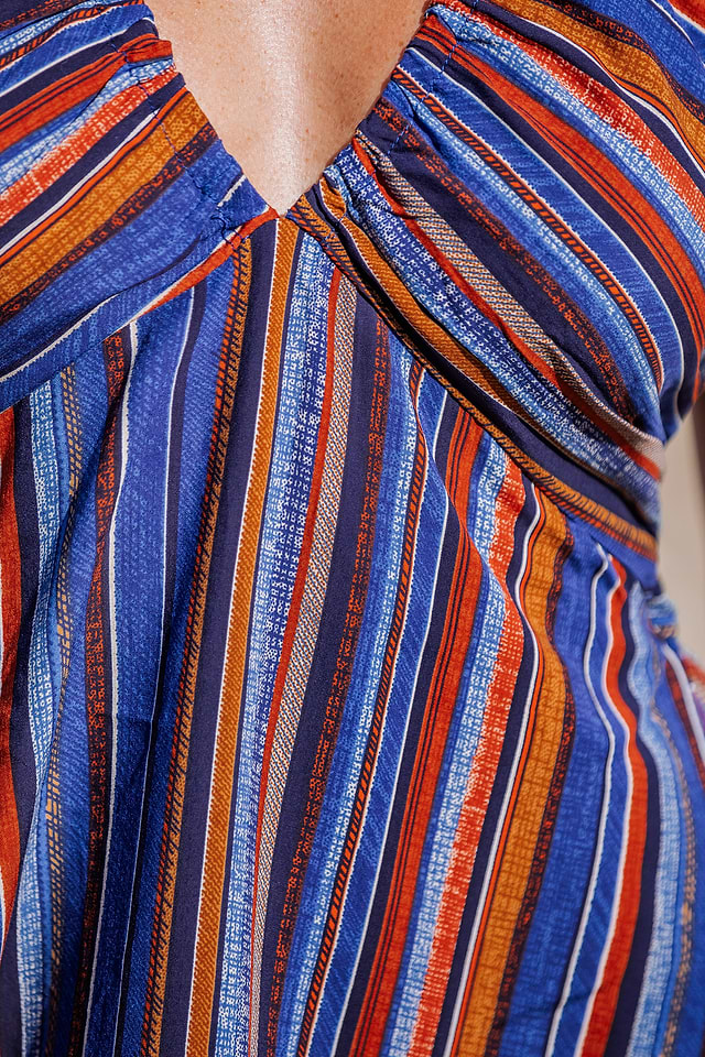 Sunset Colors Striped Maxi Dress