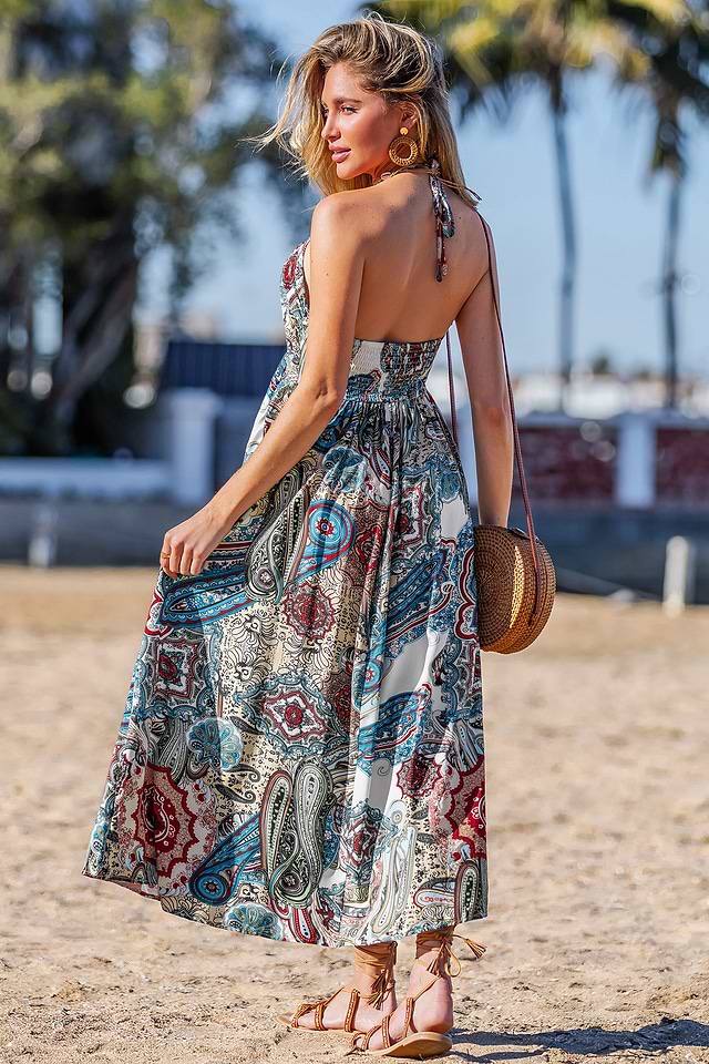 paisley midi dress Oddi Print in Toffee Multi FINAL SALE 3XL Features Fit Summerlyn Blue Paisley Print Midi