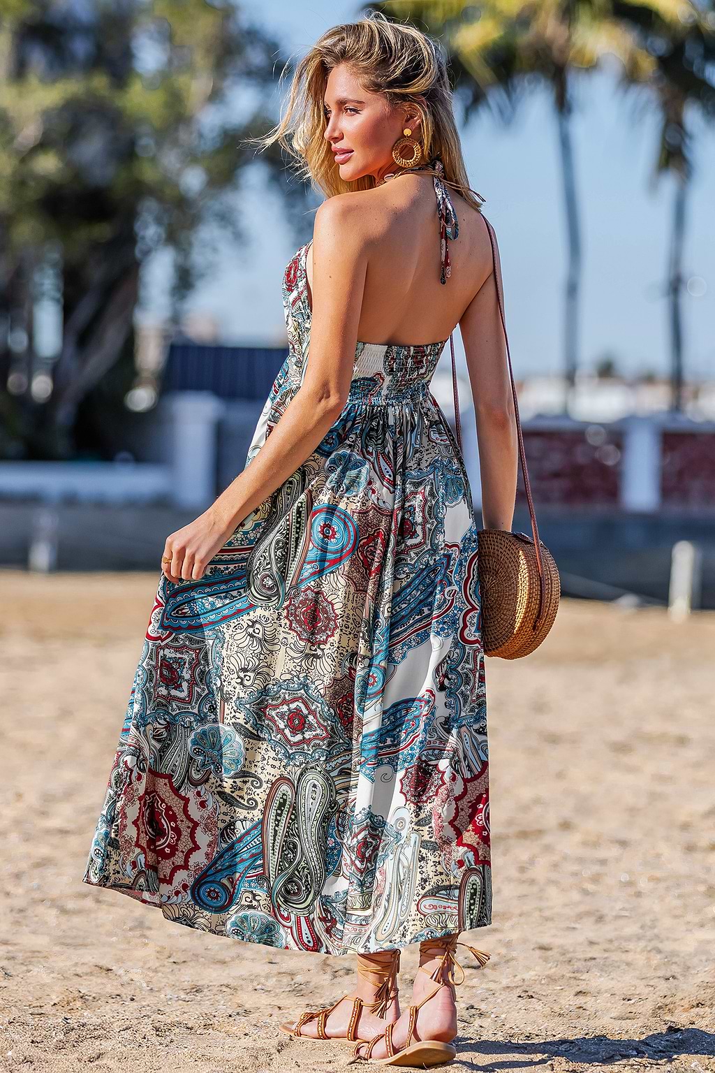 Boho Whimsy Paisley Midi Dress