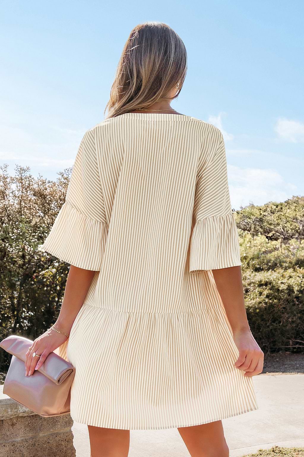 Off Beat Striped Mini Dress