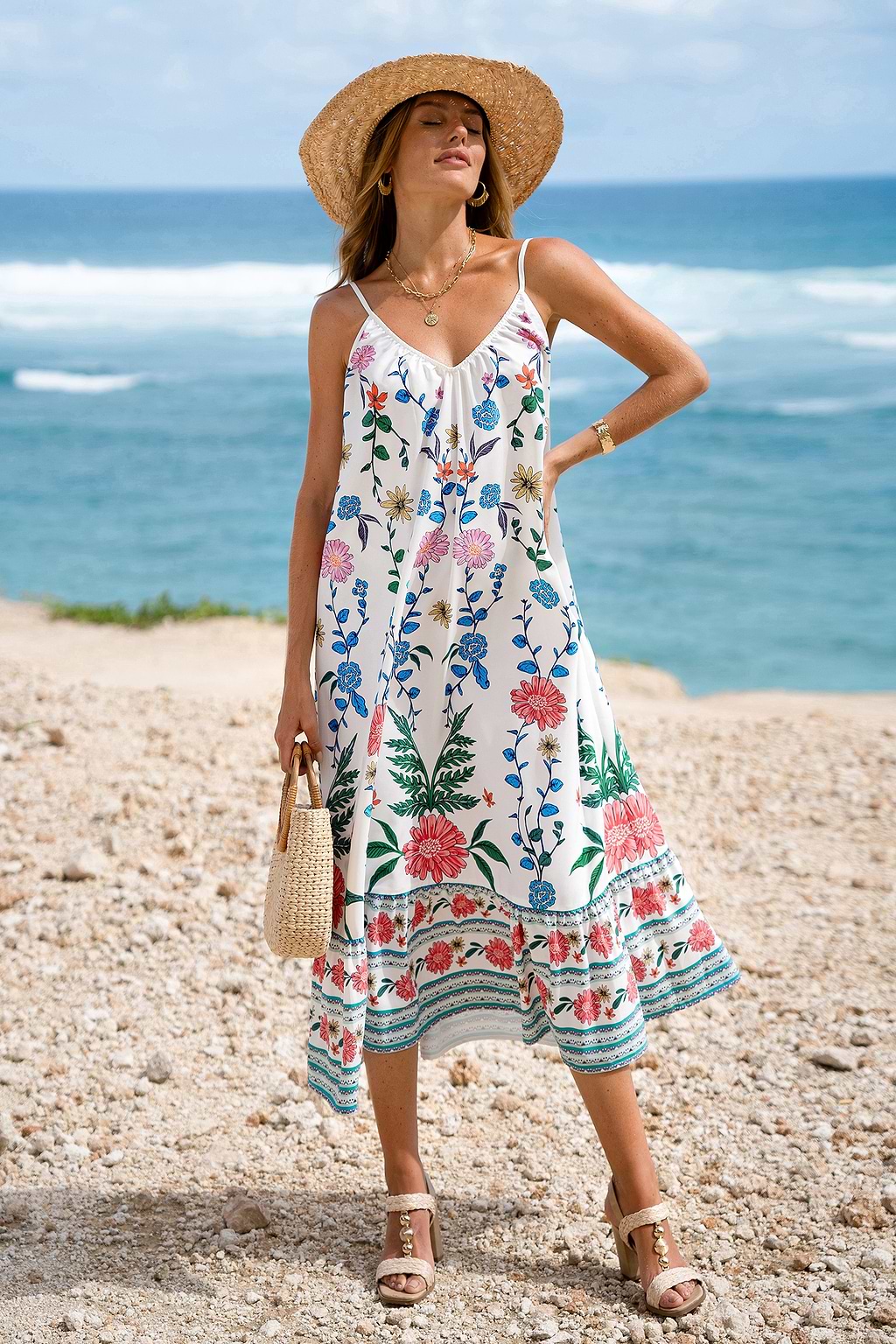 Graphic Mood Floral Maxi Dress
