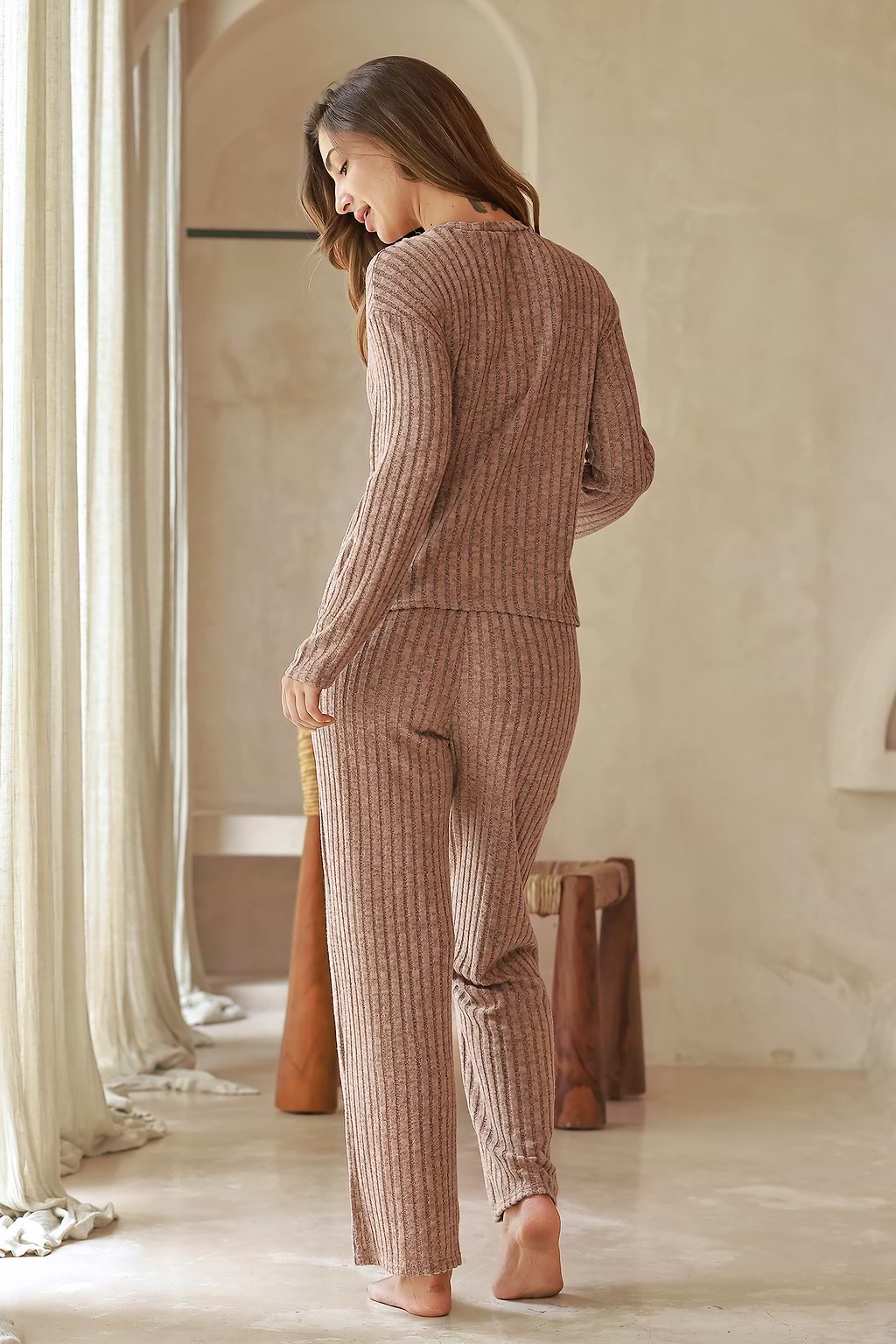Rest & Relaxation Brown Pajama Set