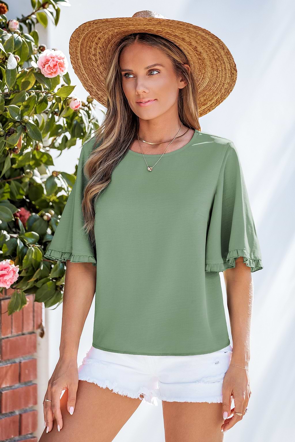 Flowy & Flirty Green Tee