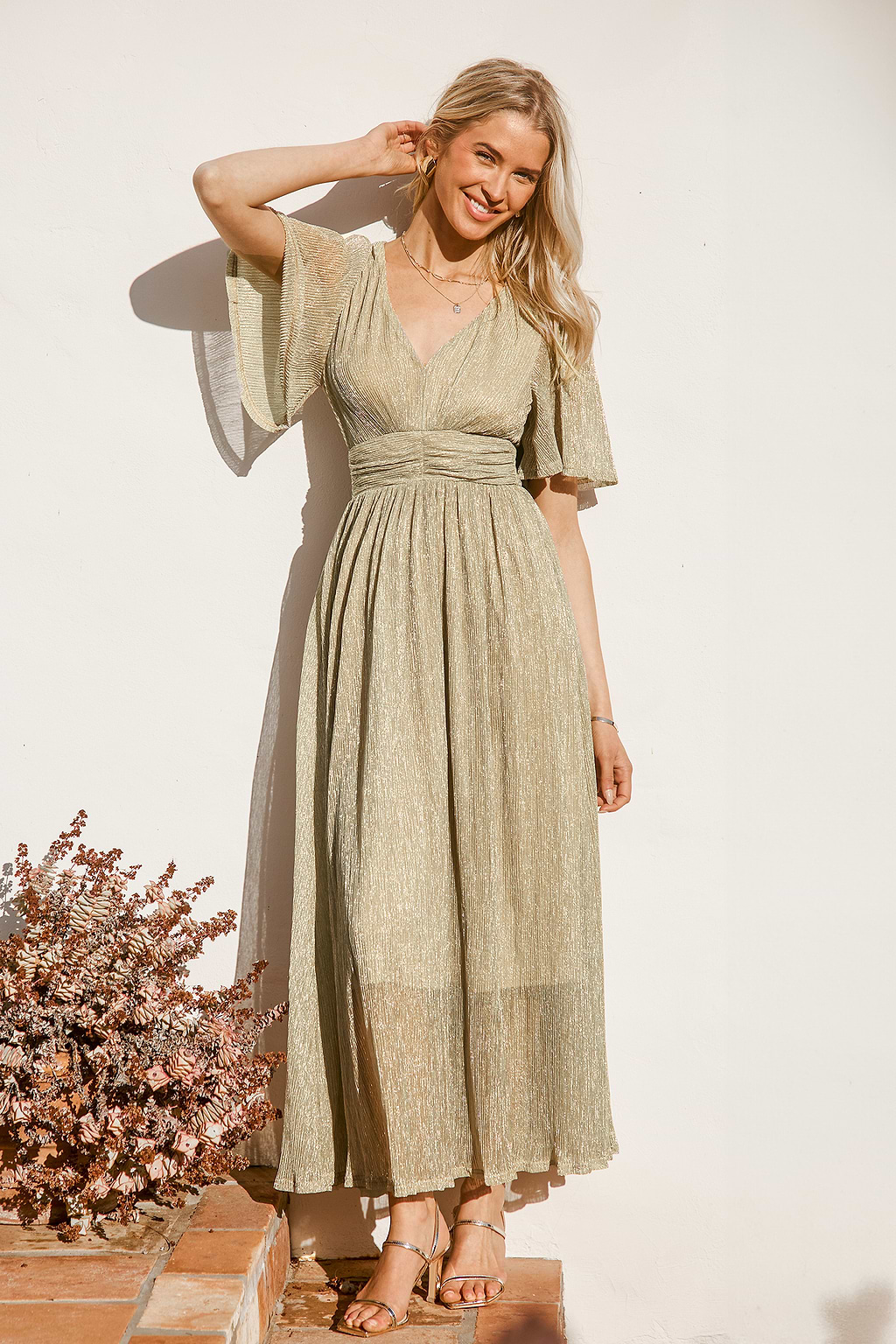Dazzling Sands Beige Maxi Dress