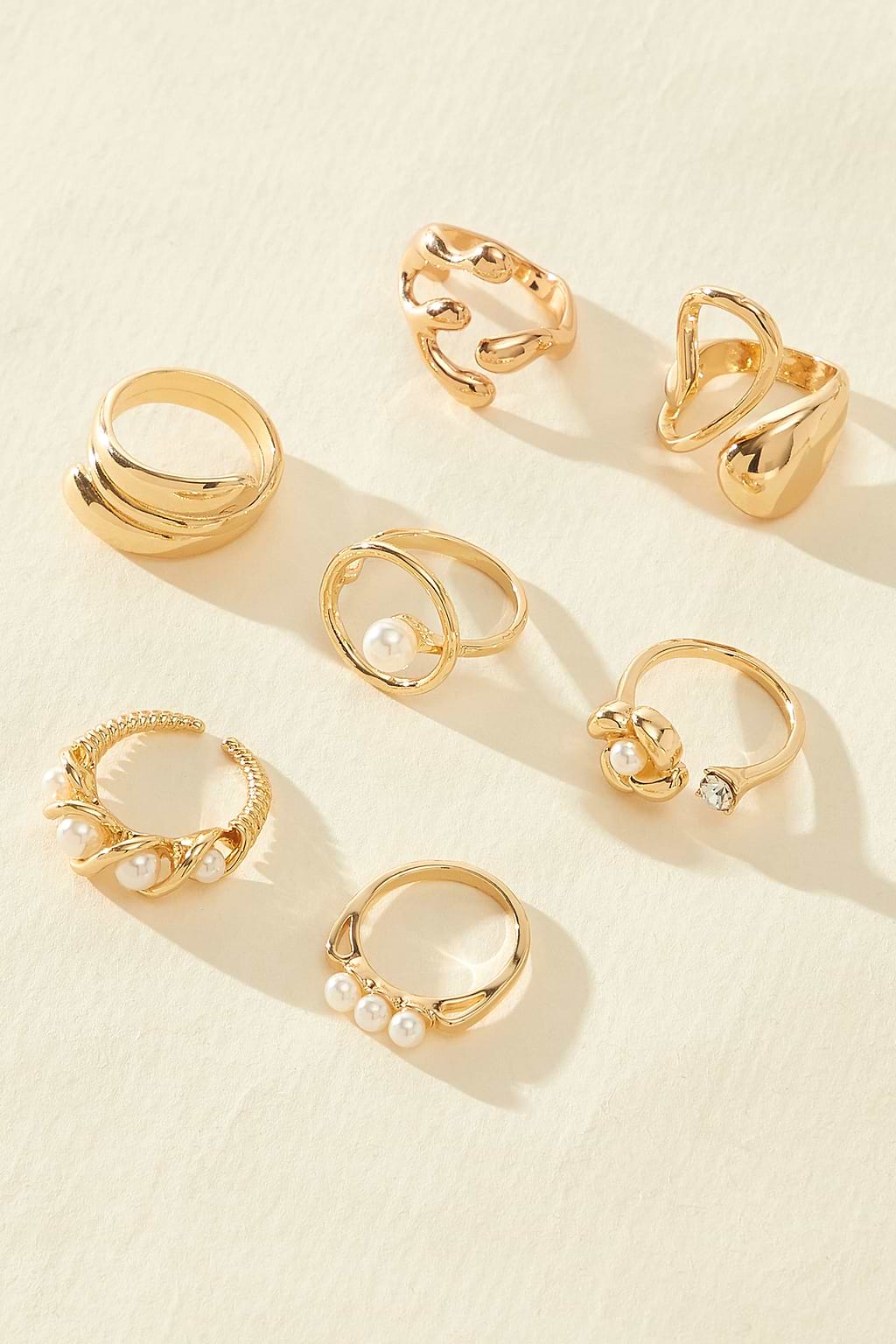 Opulent Touch Gold-Tone Ring Set