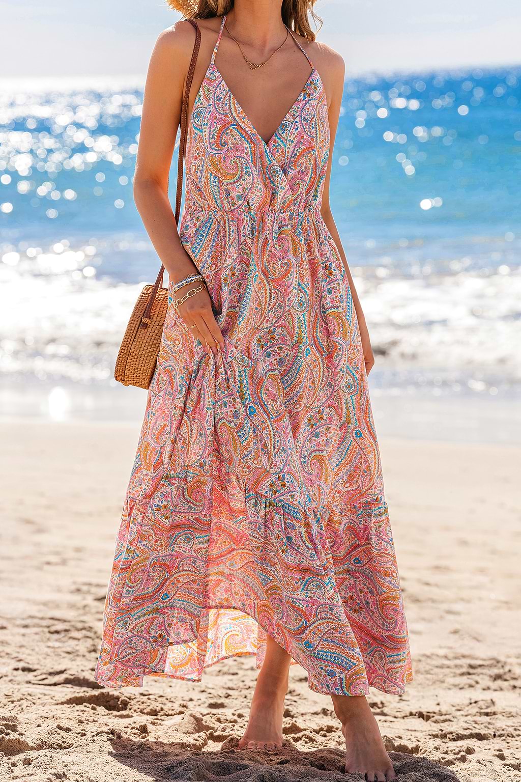 Coral Reef Paisley Maxi Dress