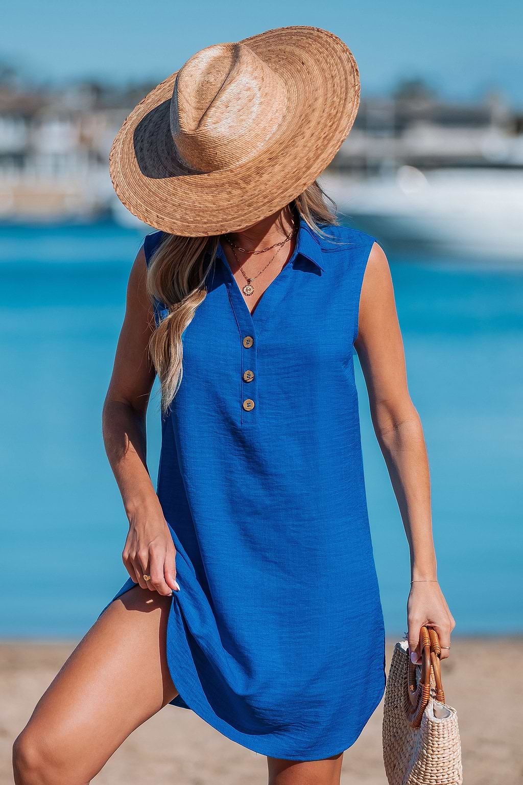 Cancun Waters Blue Mini Dress