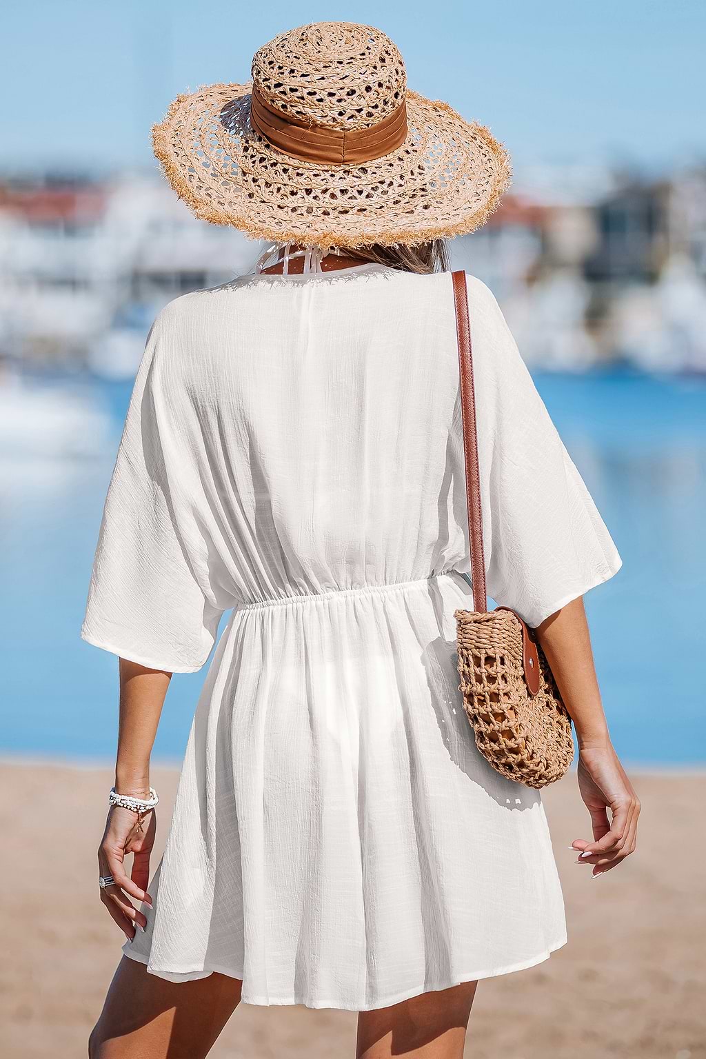 Vestido corto blanco tipo pareo Deep Waters