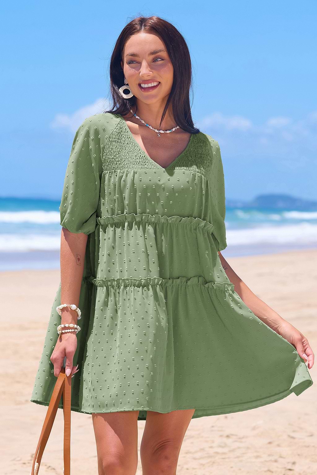 Burning Sage Green Mini Dress