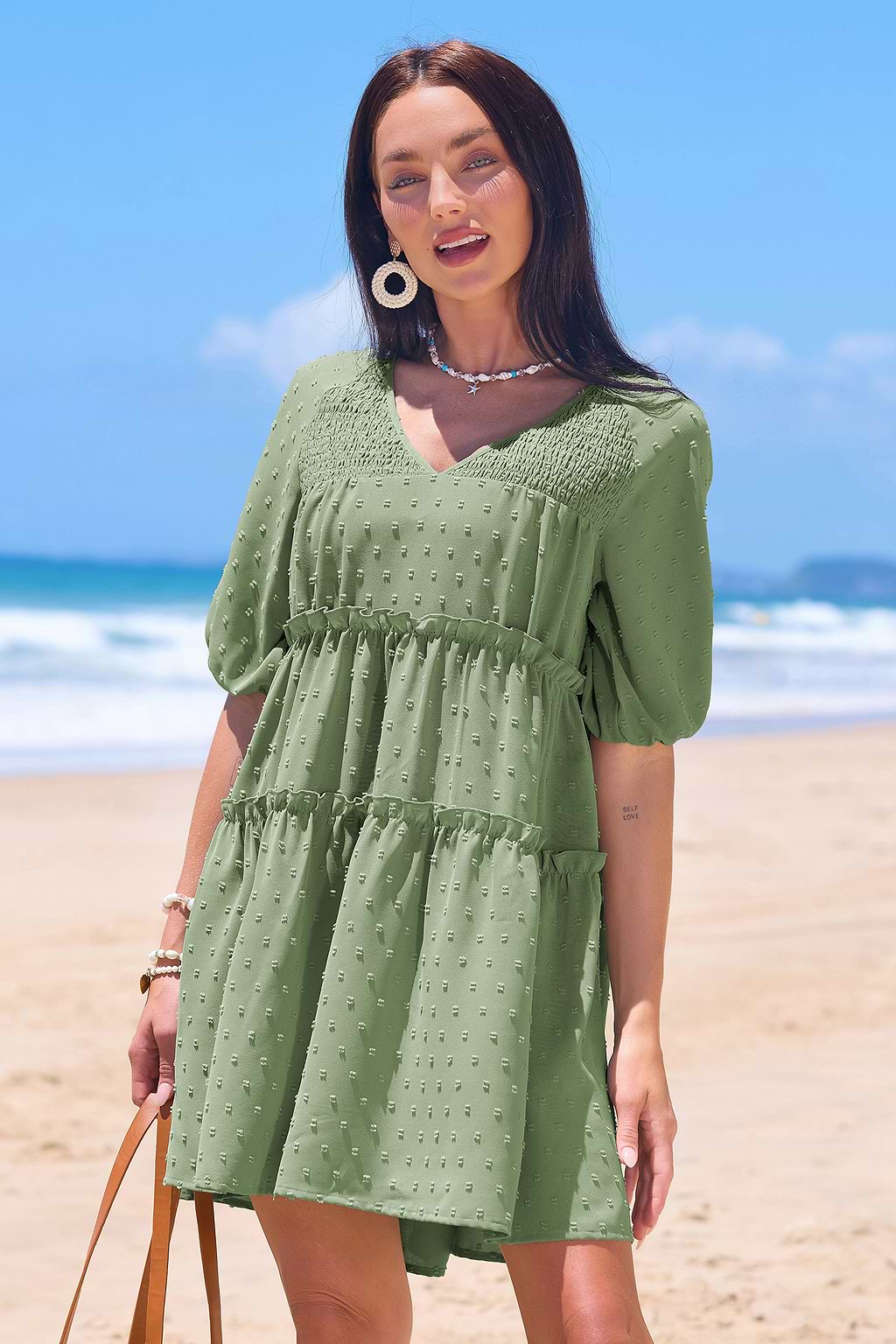 Burning Sage Green Mini Dress