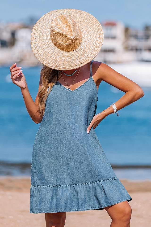 Picking Daisies Denim Mini Dress