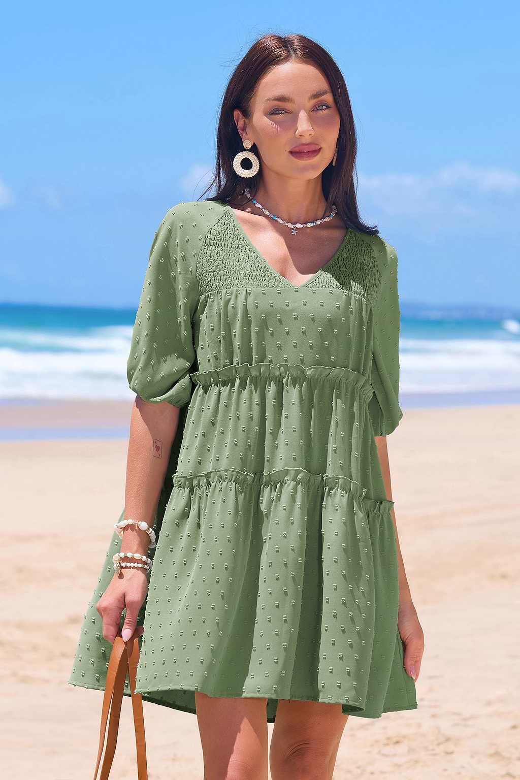 Burning Sage Green Mini Dress