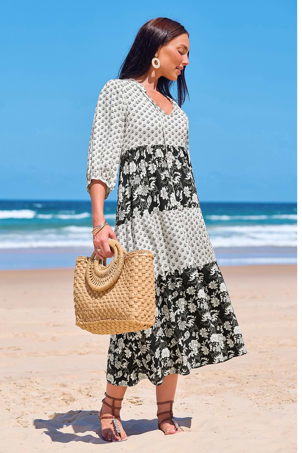 Patchwork Garden Floral Maxi Dress