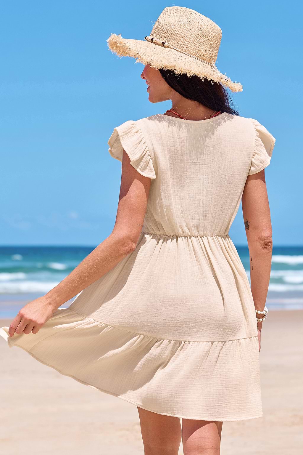 On a Picnic Beige Mini Dress