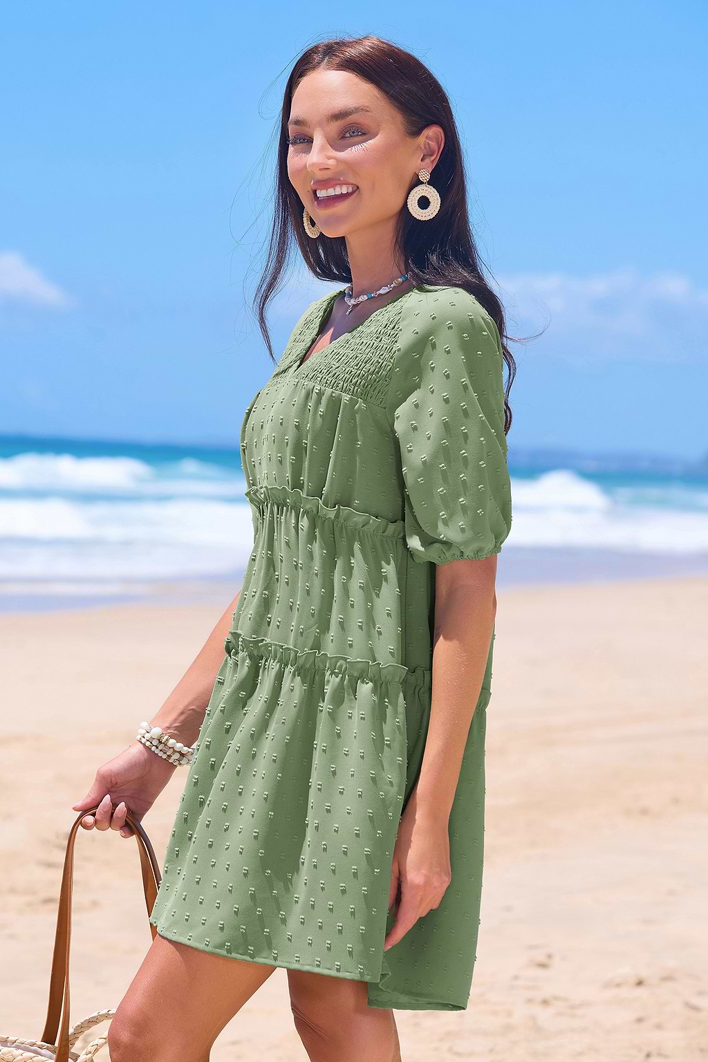 Burning Sage Green Mini Dress