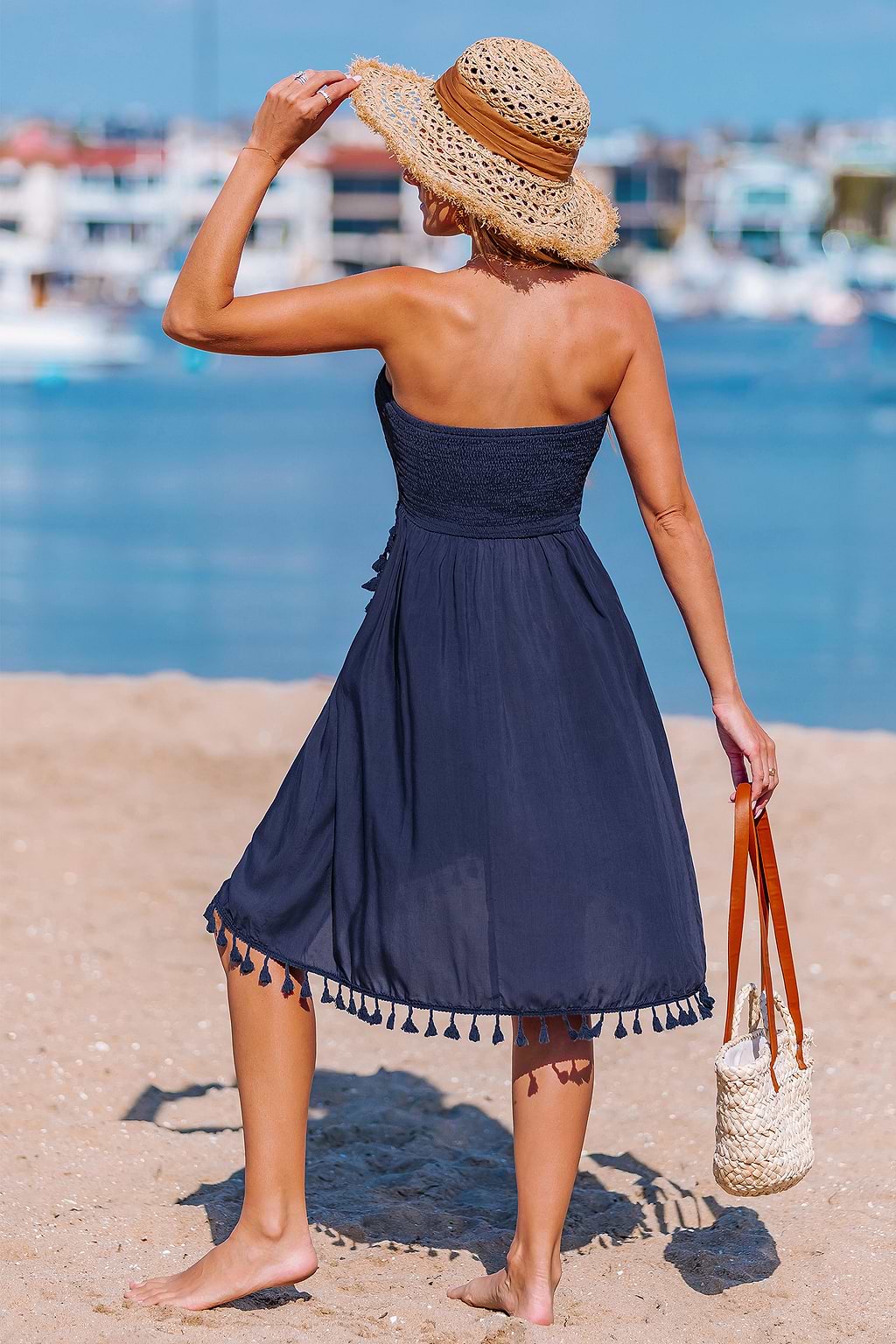 Boho Tease Blue Cover-Up Midi Dress