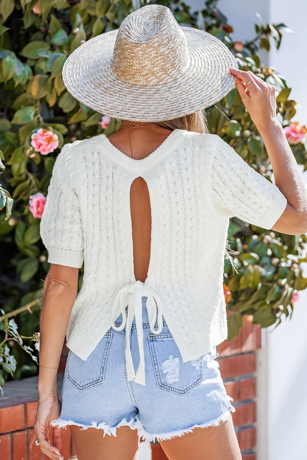 Ivory Whispers Cable Knit Sweater