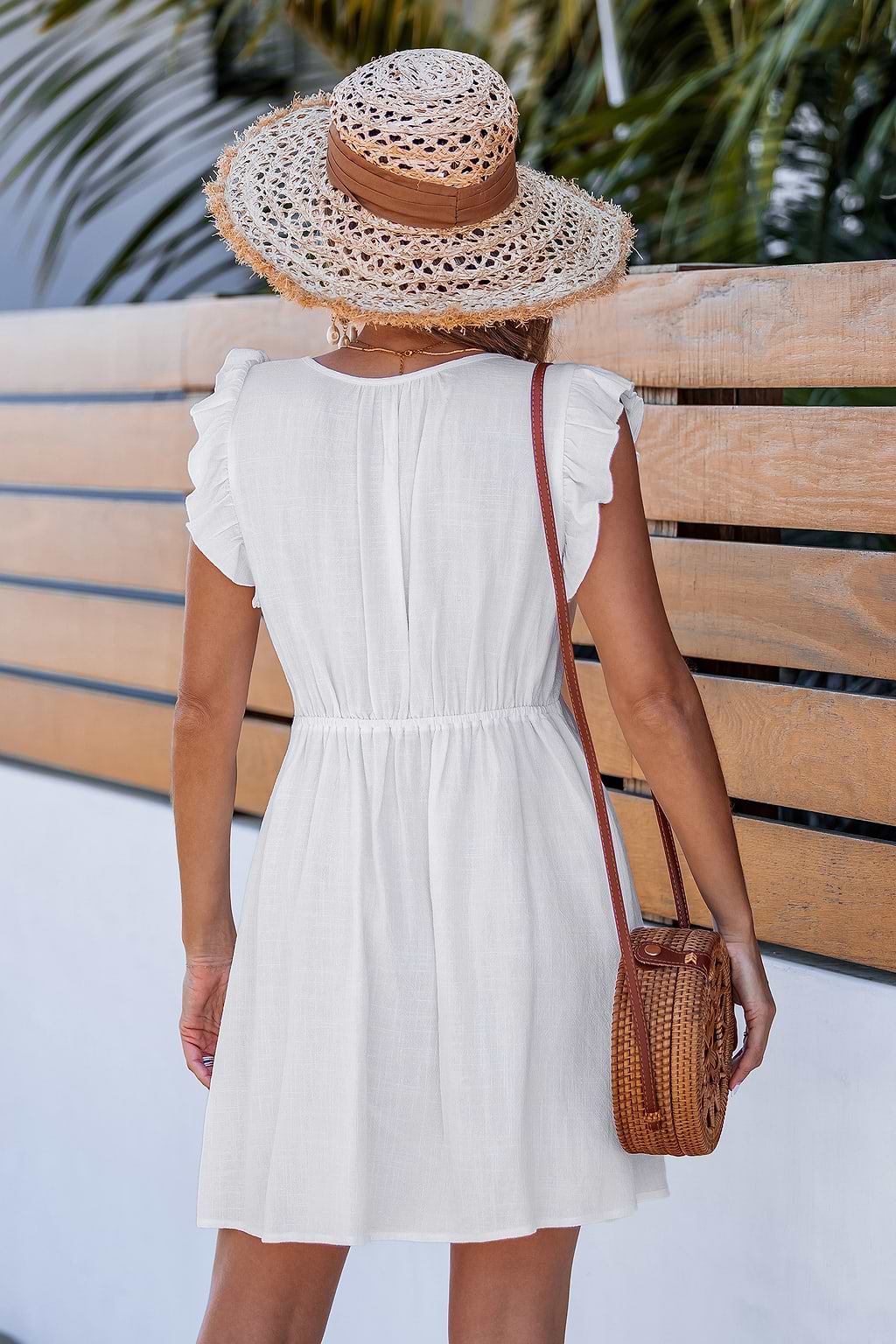 Soft Serenity Ruffled Mini Dress