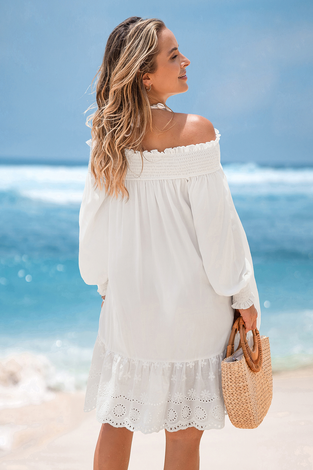 Blissful Breeze White Cover-Up Dress