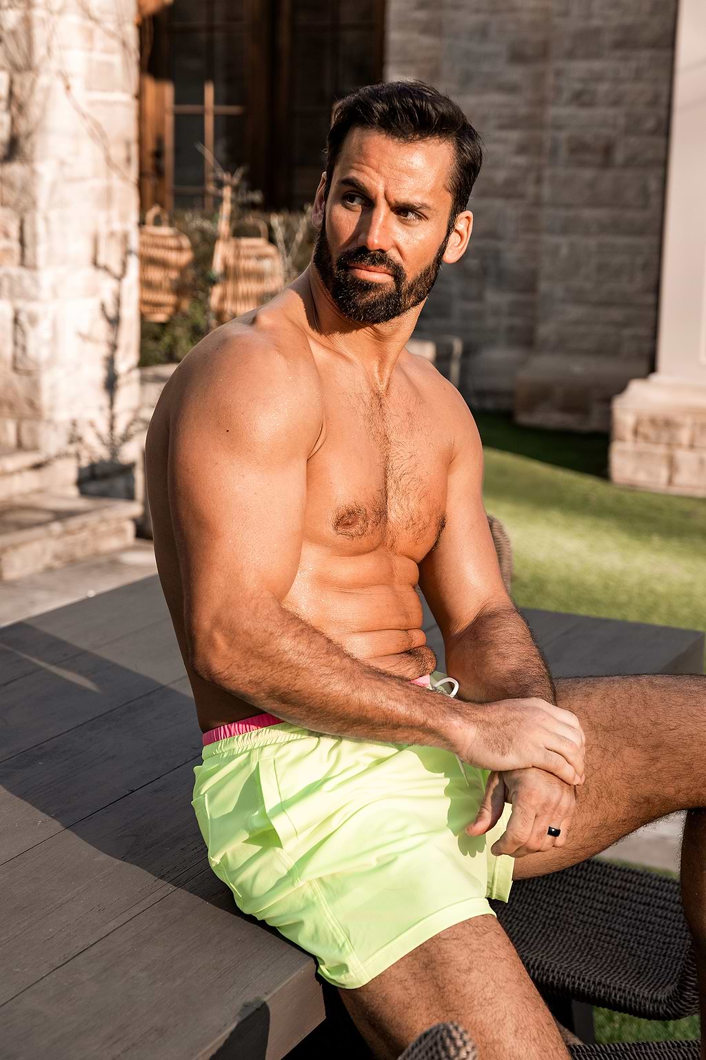 x JJD Short de plage taille à cordon