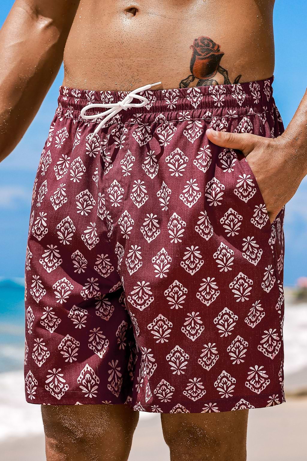 Plum Surge Ornate Board Shorts