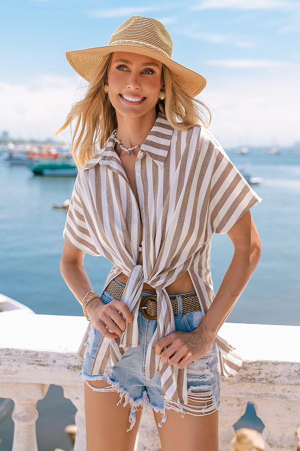 Nautical Vibes Striped Cover-Up Mini Dress | Coastal Style | Cupshe