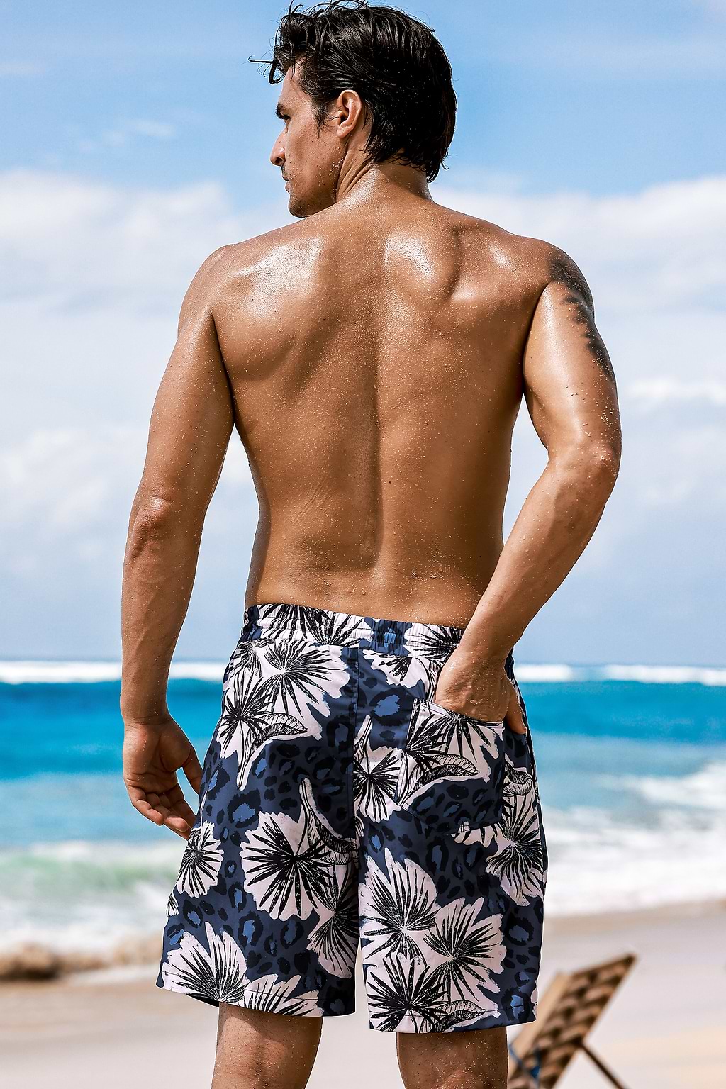 Graphic Palms Tropical Board Shorts