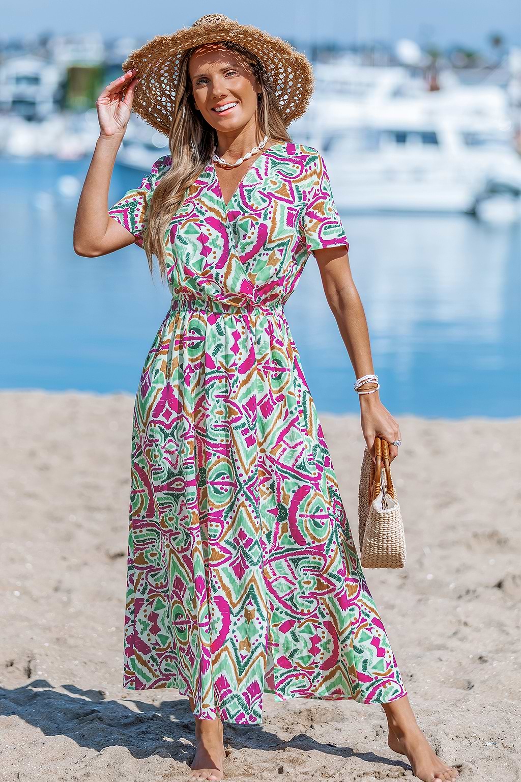 Artistieke expressie abstracte maxi-jurk