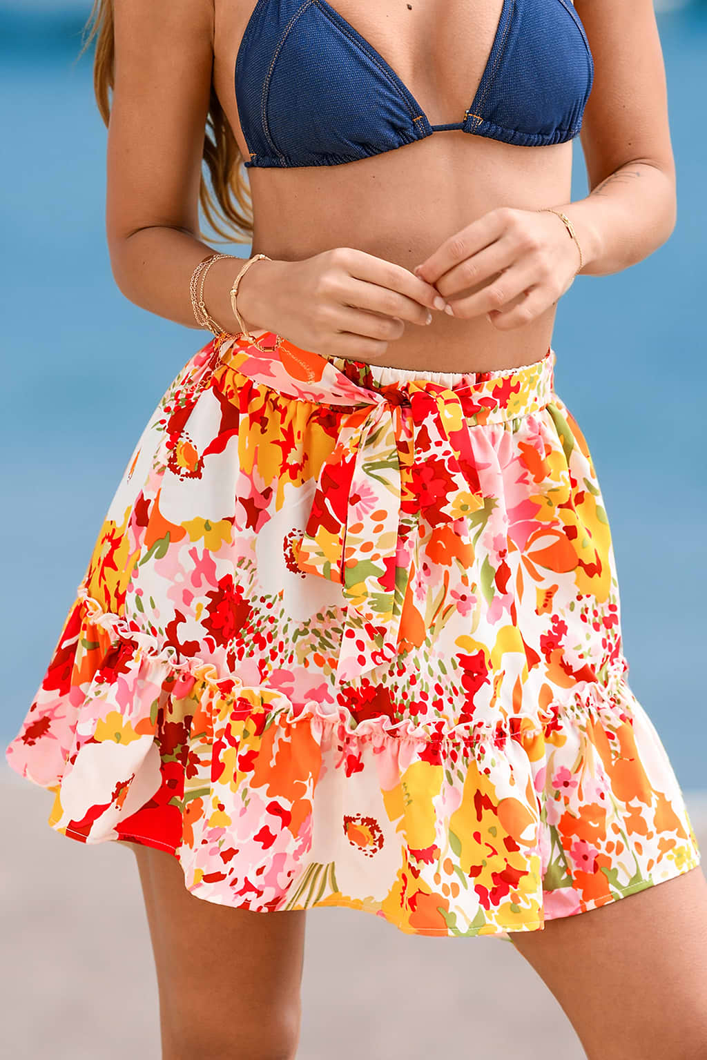 Petal Waltz Floral Mini Skirt