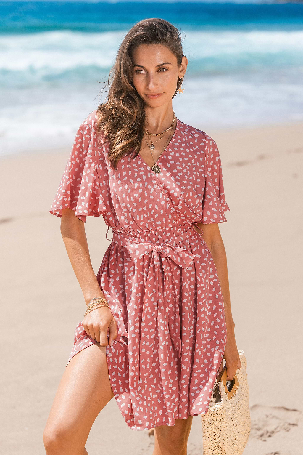 Dotted Delight Abstract Mini Dress